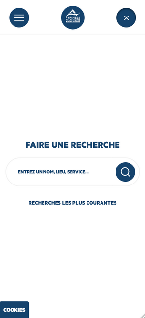 Aperçu de la page de recherche mobile du site du CD64